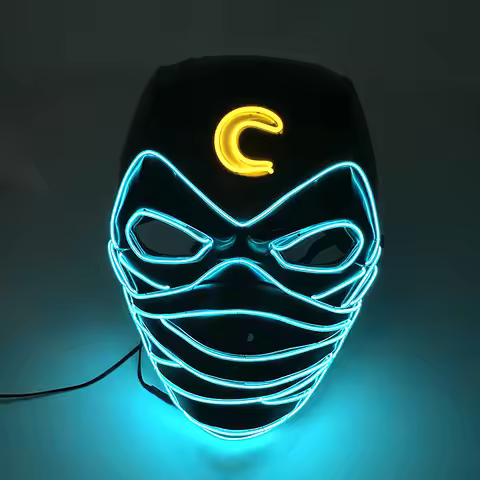 Novelty Luminous LED Mask Moon Knight Full Face Mask Light Up Halloween Carnival Night