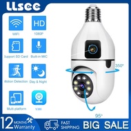 LLSEE CCTV V380 1080P Night Vision PTZ Rotating Bulb Camera 360 Wireless WIFI Connection Motion Tracking IP Security Camera Indoor Bidirectional Audio