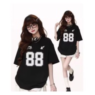 Vintage T-shirt No. 88 Oversize Top Motif Sports Jersey Number 88