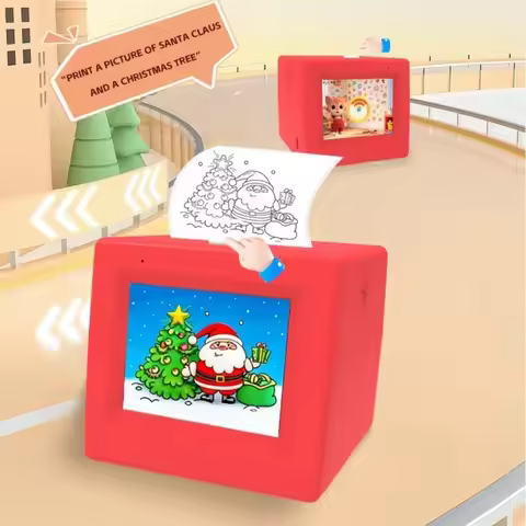 Voice Control AI Magic Box Printer HD Screen WIFI Connect AI Voice Sticker Printer Mini Inkless Prin