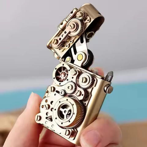 Zorro Personalized Mechanical Steampunk Lighter Creative Pure Copper Lighter Gear Linkage Cool Men's