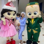 Cartoon Ethnic Big Head Doll with Complete Performance Outfit