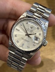 ✅低調奢華 ✅罕有白金雙Rolex DD 十粒鑽石💎勞力士Rolex Day-date 18K 18239 18239b鑽石白金總統帶 ✅整體採用18k白金 not 1803 18238 18039 