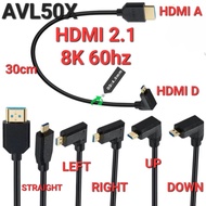 Avpro AVL23AD 8K 60Hz HDMI 2.1 to Micro HDMI Cable OD4mm 30cm