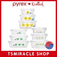 CORELLE PYREX Knotted Glass Airtight Container Collection(Square,Rectangle,Round)