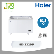 HAIER ตู้แช่แข็งฝากระจกโค้ง HAIER  สีขาว SD-332DP