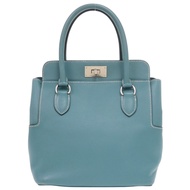 愛馬仕 Toolbox 20 手提包，Veau Swift 小牛皮，牛仔藍，銀色五金，□N 印記（2010 年生產），藍色，1723 [二手] 愛馬仕