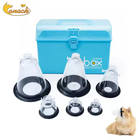 Pet Anesthesia Mask Animal Anesthesia Mask Medical Grade PVC Transparent Dome With Silicone Protecti