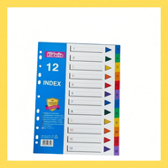 KIDARIO A4 11 Holes PP Plastic Index Divider Suitable for Ring File / Colours / Months / Alphabet / 