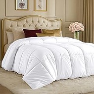 Utopia Bedding Down Alternative Comforter (King, White) - All Season Comforter - Plush Siliconized F