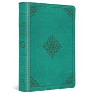 ESV Value Large Print Compact Bible: English Standard Version, Teal, Trutone, Ornament Design
