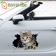NOVAVIBE Car 3D Cat Stickers, 3D Cat Universal Cat in The Crack Sticker, Car Accessories Funny PVC W