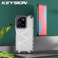 KEYSION Ốp Giáp Chống Sốc Cho VIVO Y35 Y22S Ốp Lưng Điện Thoại Tổ Ong Trong Suốt Bằng Silicon + PC C