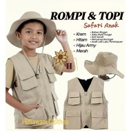 Safari Zoo Children's Vest and Hat/Vest Vest Free Outdoor Safari Children's Hat for Boys and Girls