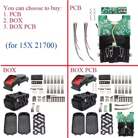 21700 15* Li-ion Battery Plastic Case PCB Charging Protection Circuit Board Box Housing For DeWalt 2