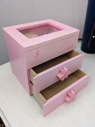 珠寶收納盒 芭比 聯名 Barbie 粉紅色 小抽屜 二手