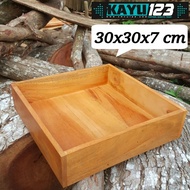 Wooden Tray 30x30x7 cm Wooden Tray Wooden Box Serving Tray (WTV-54)