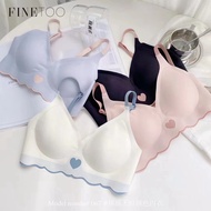 FINETOO Seamless Bra Heart Comfortable Underwear for Woman One Piece Gather Push Up Bras