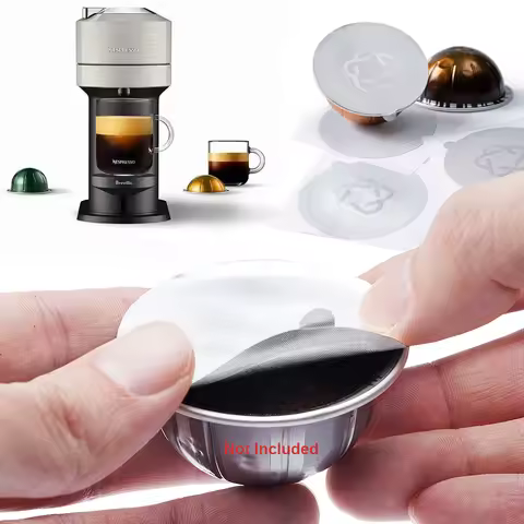 Disposable Refillable Capsules Pods Lids Aluminum Seals Stickers For Nespresso Vertuo Next Automatic