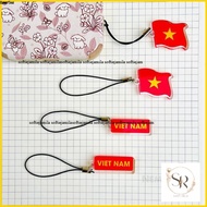 COMBO NEM GIFTS national flag phone hanger, flag keychain, love keychain, national flag keychain