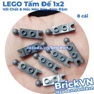 [8 Cái] LEGO Lắp Ráp Tấm Đế 1x2 Với Khớp Chốt Móc Kéo & Hốc Cầu Xám Đậm ID 6039482 14419 [BrickVN]