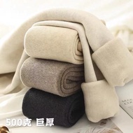 500g Big Mac Super Thick Leggings Fleece Lining Thickened Autumn Winter Milk Apricot Linen Brown Cot