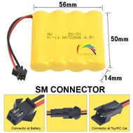 4.8V R/C Car Battery Rechargeable Ni-Cd AA 700mAh  with SM Connector