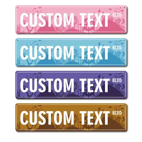 1pc Personalized Custom Metal Street Underwater Sign Customizable Text for RoadPersonalized Text for