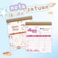 Note 1/6 FOLIO NOTE 2 IN 1 CUSTOM NOTE SALE NOTE