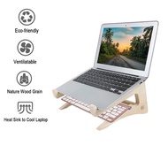 Wooden Laptop Stand, Laptop Stand for Desk Light and Portable Detachable Wooden Desktop Stand