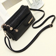 Ladies bag multi-layer zipper messenger mobile phone coin purse business receipt wallet elderly women elderly crocodile