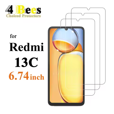 1-4 Pcs Tempered Glass For Redmi 13C Screen Protector Protective Mica Cryatal Anti Scratch Case Frie