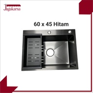 Minimalist kitchen sink size 60 x 45 cm black