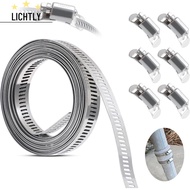 LICHTLY Hose Clamps, Adjustable Large Hose Clamp Strap,  304 Stainless Steel Pipe Ducting Hose Clamp