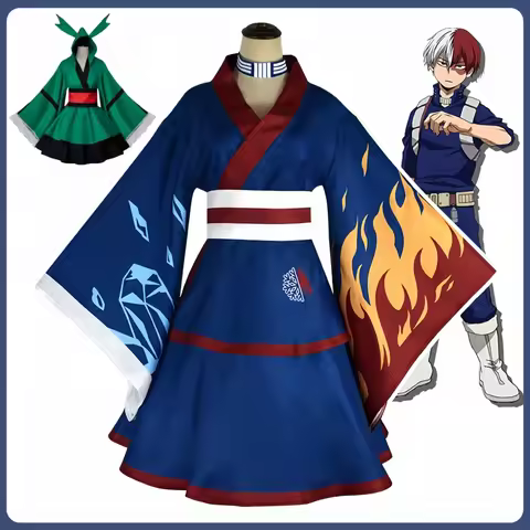 Todoroki Shoto Anime Cosplay Midoriya Izuku Costume Kimono Uniform Halloween Party Set