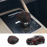 For Mazda CX-60 CX60 2022-2024 For CX90 CX80 2024 2025 Car Leather Head Knob Gear Shift Collars Hand