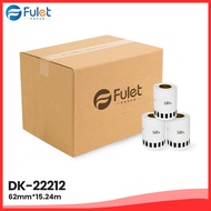 FULET DK-22212 Brother Compatible Label Tape Thermal Stickers 50 Rolls