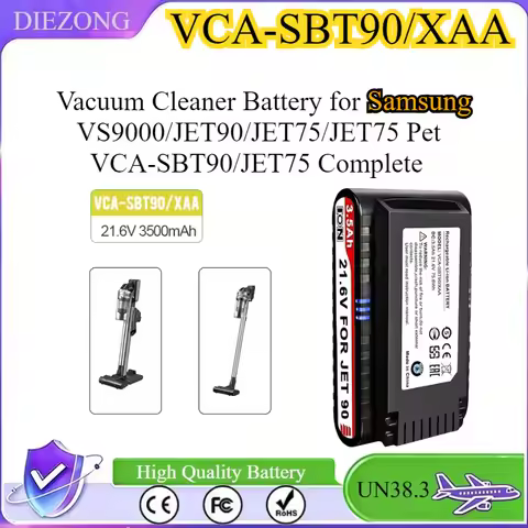 21.6V 3500mAh Replacement Battery VCA-SBT90/XAA for Samsung Cordless Stick Vacuum Cleaner Jet 75 Jet