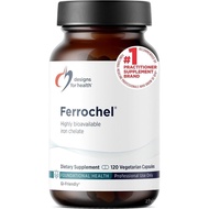 Designs for Health Ferrochel Chelated Iron - Highly Absorbable Ferrous Bisglycinate (120 Vegan Capsu