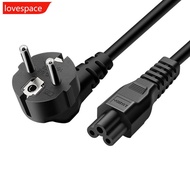 LOVESPACE 1.2/1.5/1.8M VDE-Certified Three-Core Euro Gauge Pin-Tail Power Cable AC Laptop Plug Adapt