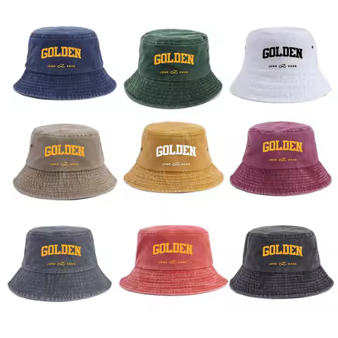 Kpop Jung Kook 1st Solo Album Golden Jungkook Bucket Hat for Men Pure Cotton Panama Fisherman Gorras