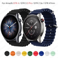 Ocean Silicone Strap For Xiaomi Huami Amazfit GTR 4 3 3 Pro 2 2e GTR 47mm Metal Buckle Loop Band