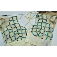 White and blue chiffon saree blouse