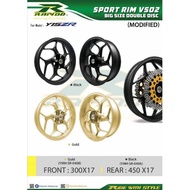 Rapido sport rim vs02 for y15 (front 3.0 x 17/rear 4.5 x 17) for double disc size/ RS150 SPORTRIM 6 batang 1.6-1.85