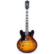 RED GROTE Left-Handed Semi-Hollow Body Electric Guitar