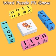 Wooden Fun Word Battle Building Blocks Game Wooden Tabletop Creative PK Game Toys