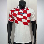 Retro Uniform Short-Sleeved Croatia Home Football Football 1998 Jersey V8MQ
