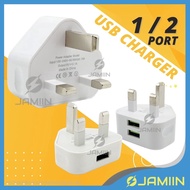 USB Power Adapter UK 3 Pin Charger Mobile Phone Charger 充电器 Adapter USB Wall Charger Travel Pengecas Telefon Bimbit