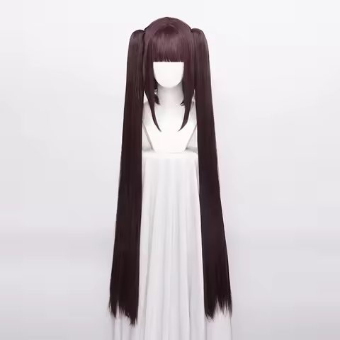 ccutoo Synthetic Chocola NEKOPARA Cosplay Wig Chocolate Heat Resistant Hair Chip Ponytails 120cm + W