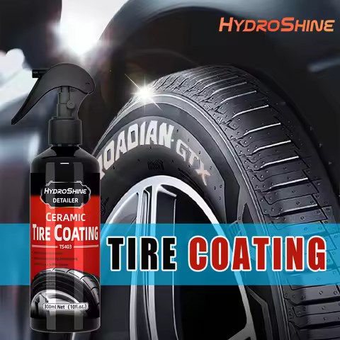 Hydroshine Ceramic Tire Coating Shine Spray Tyre Gloss Plastic Rubber Wheel Restorer Black Spray Liq
